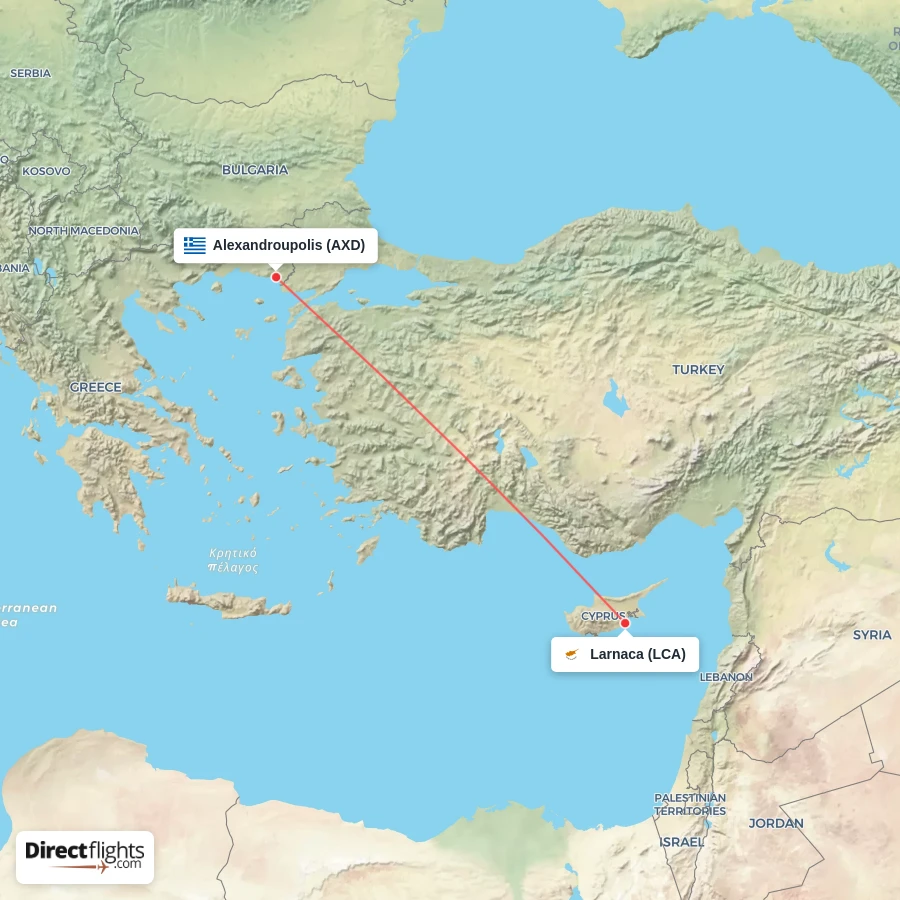 LCA - AXD route map