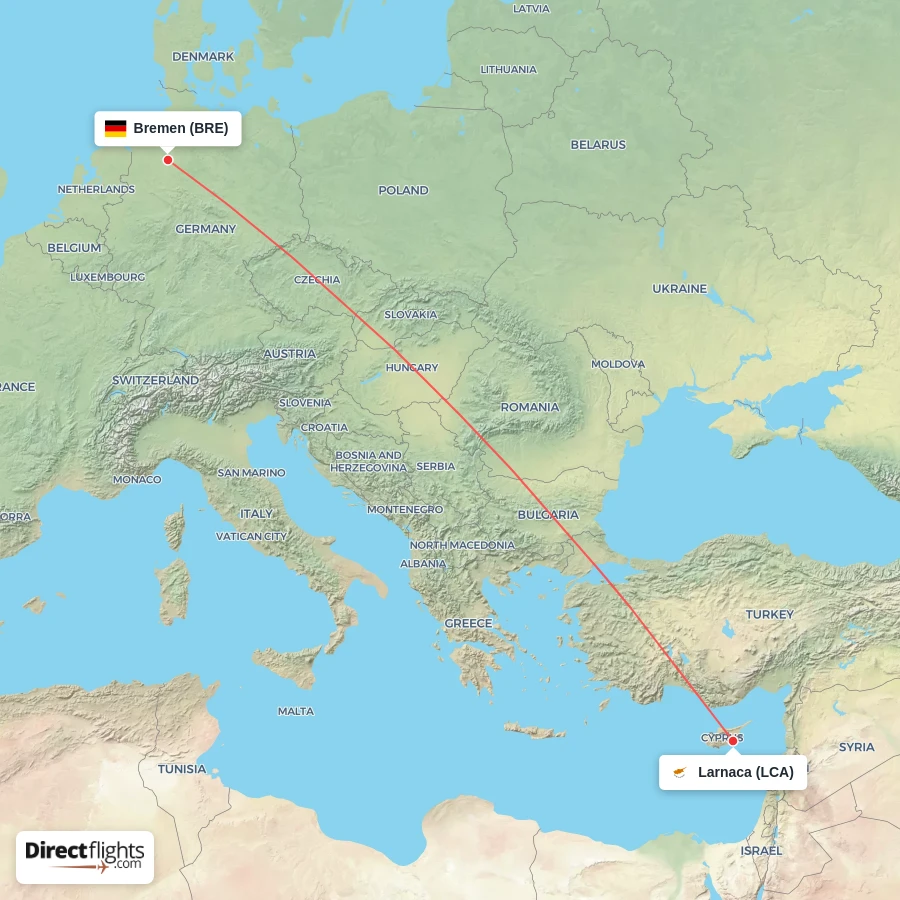 LCA - BRE route map