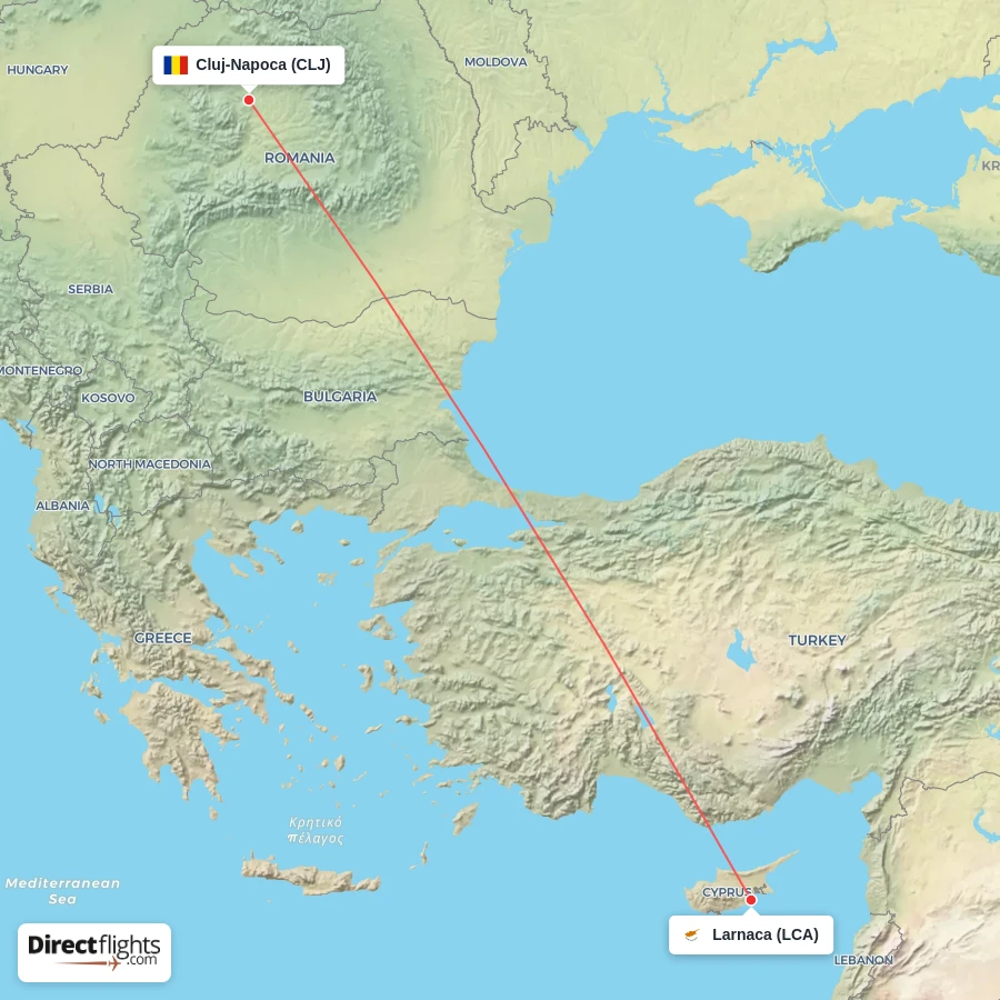 LCA - CLJ route map
