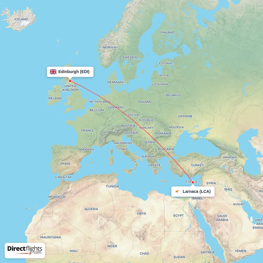 LCA - EDI route map