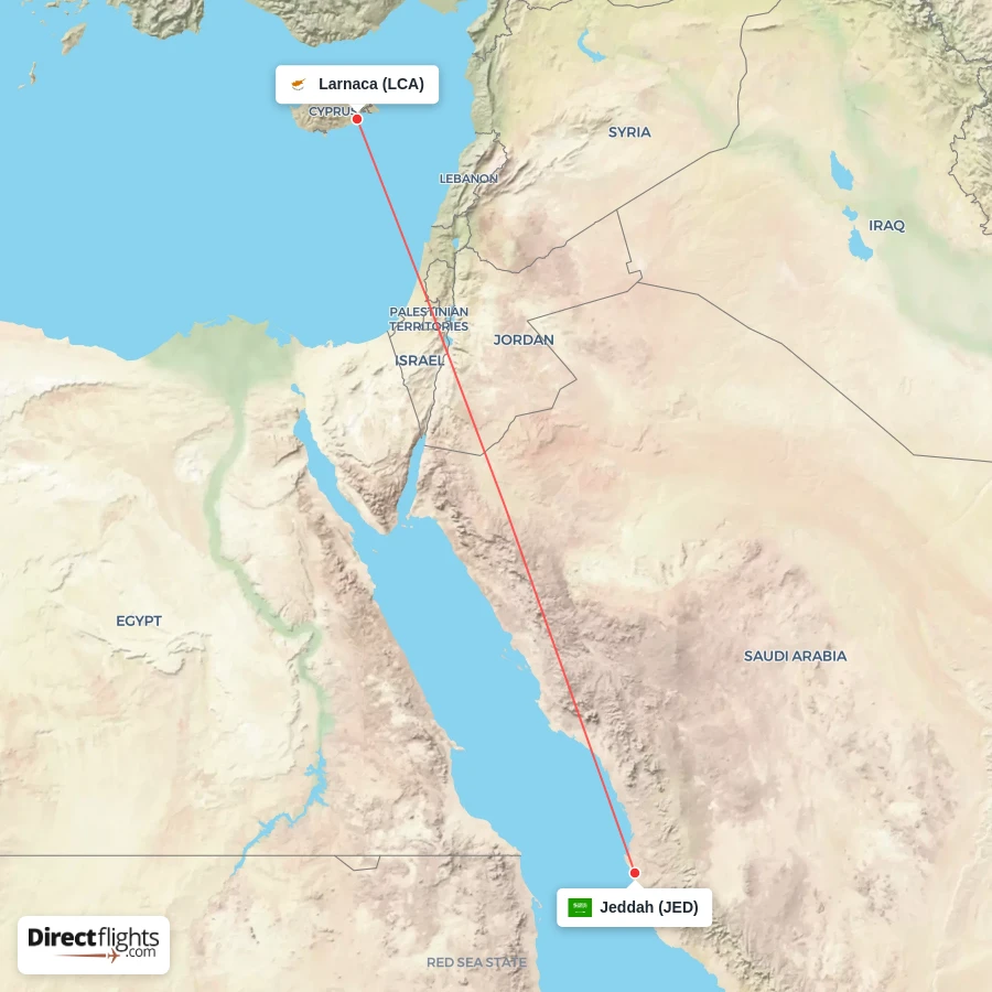 LCA - JED route map