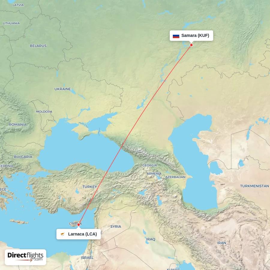 LCA - KUF route map