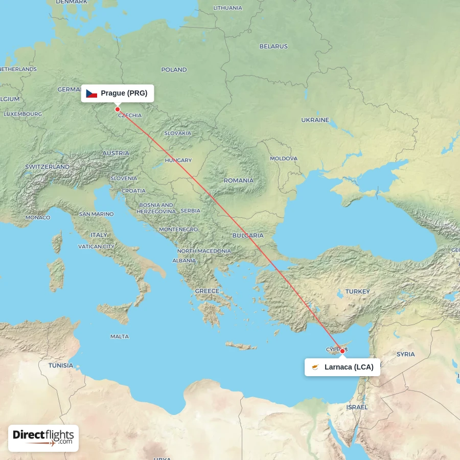 LCA - PRG route map