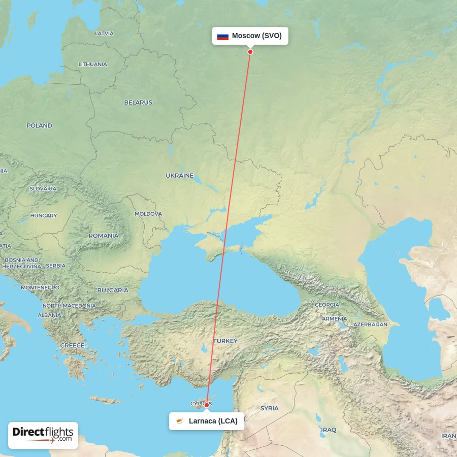 LCA - SVO route map