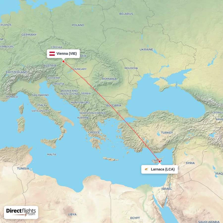 LCA - VIE route map