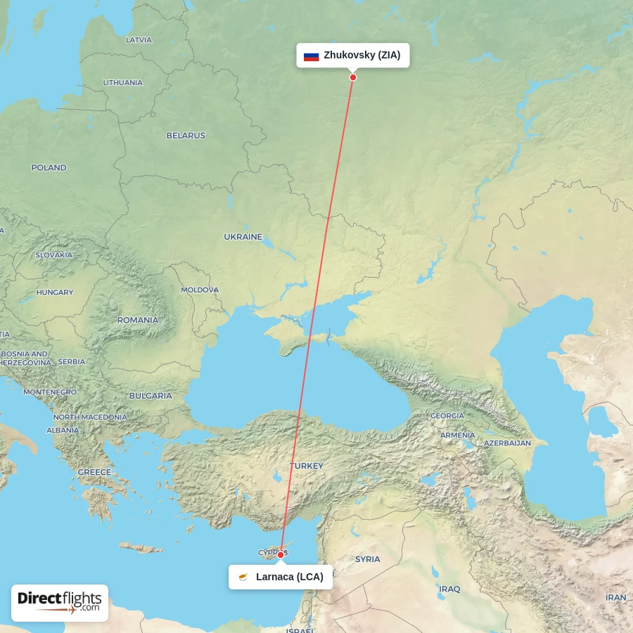 LCA - ZIA route map