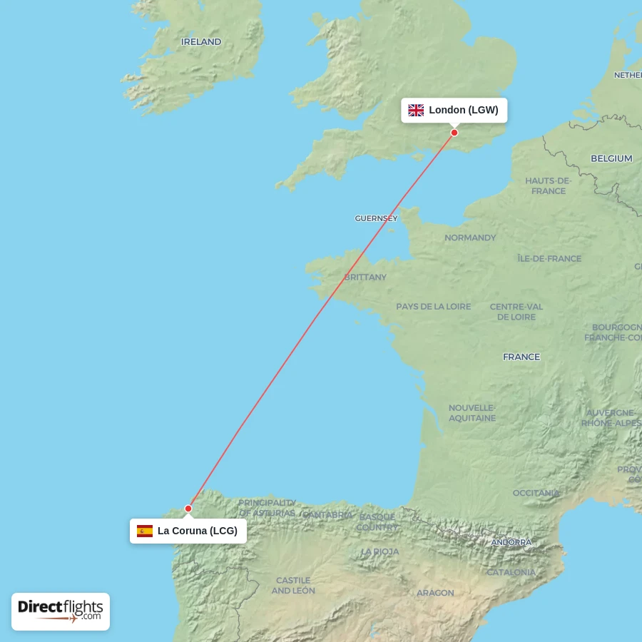 LCG - LGW route map