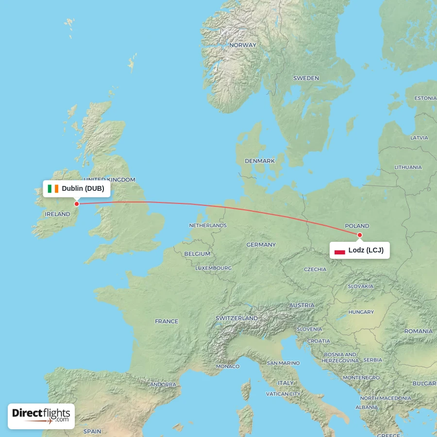 LCJ - DUB route map