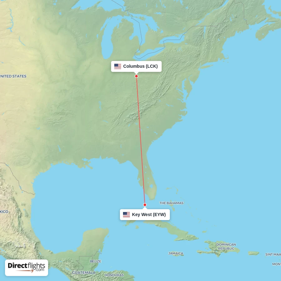 LCK - EYW route map