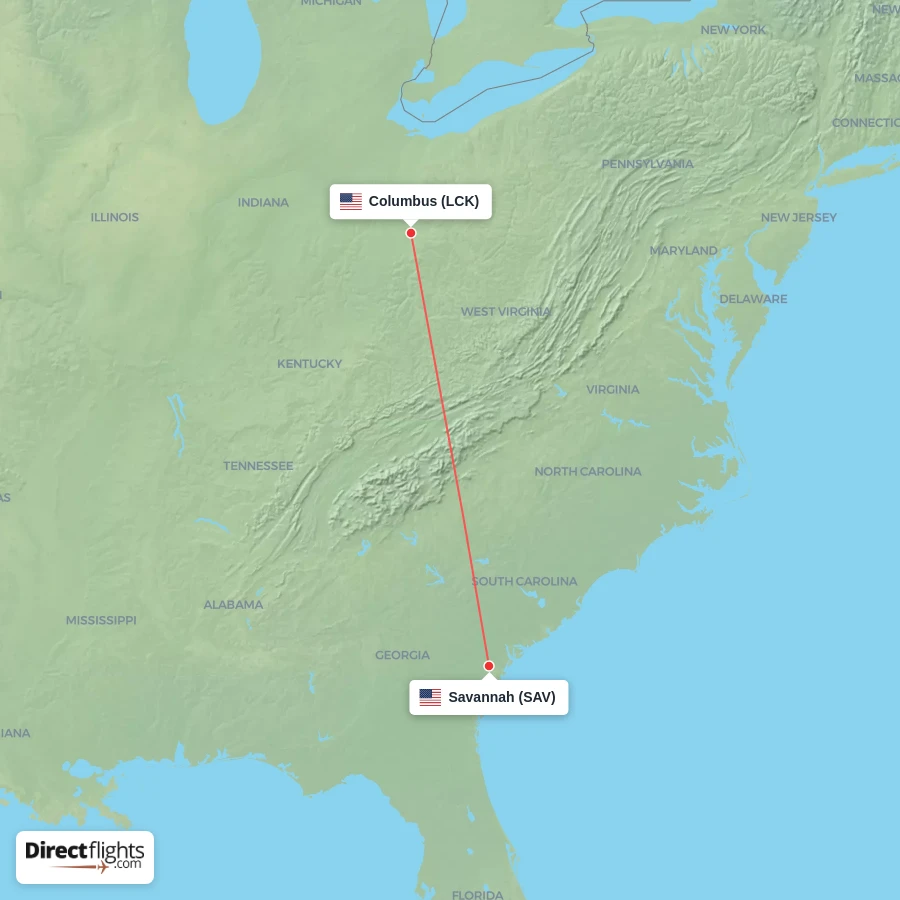 LCK - SAV route map