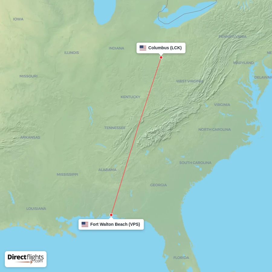 LCK - VPS route map