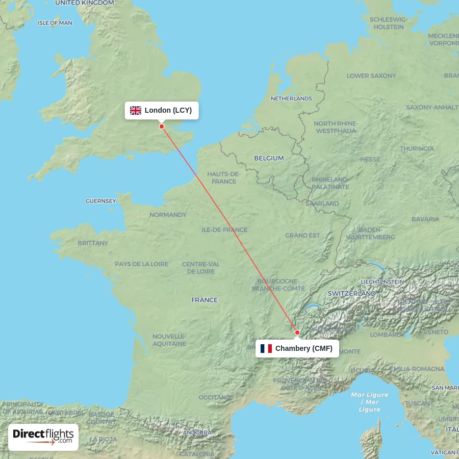 LCY - CMF route map