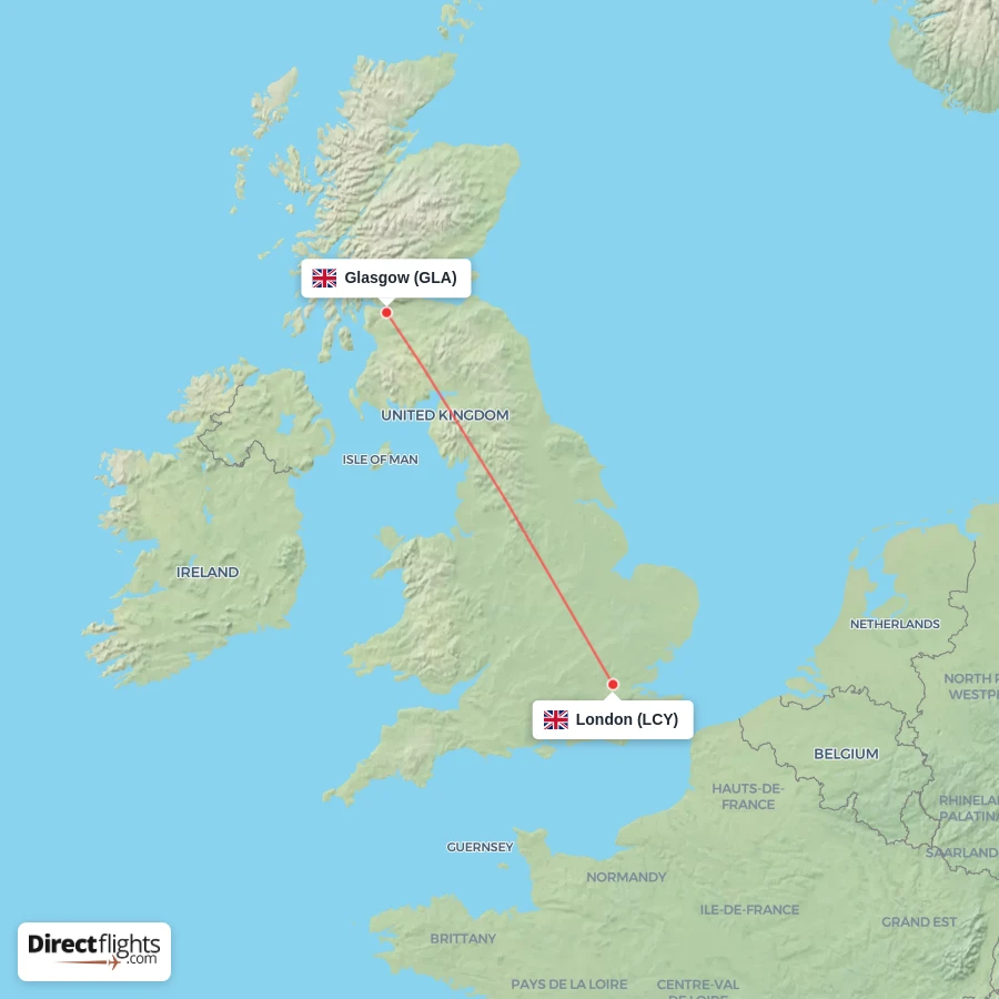LCY - GLA route map