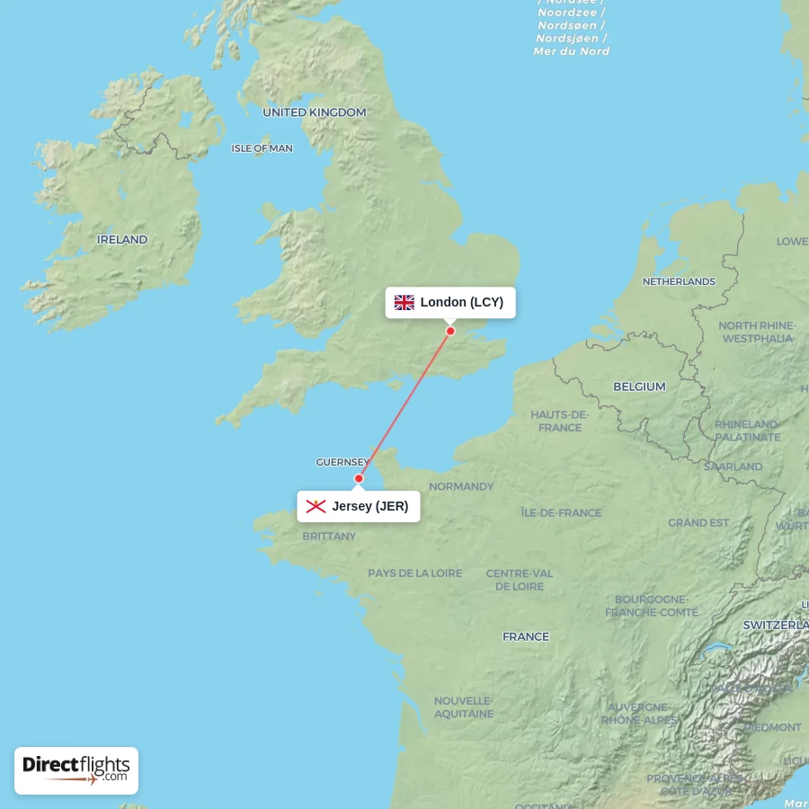 LCY - JER route map