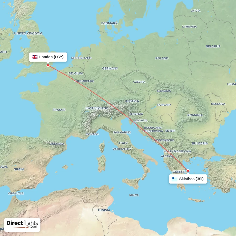 LCY - JSI route map