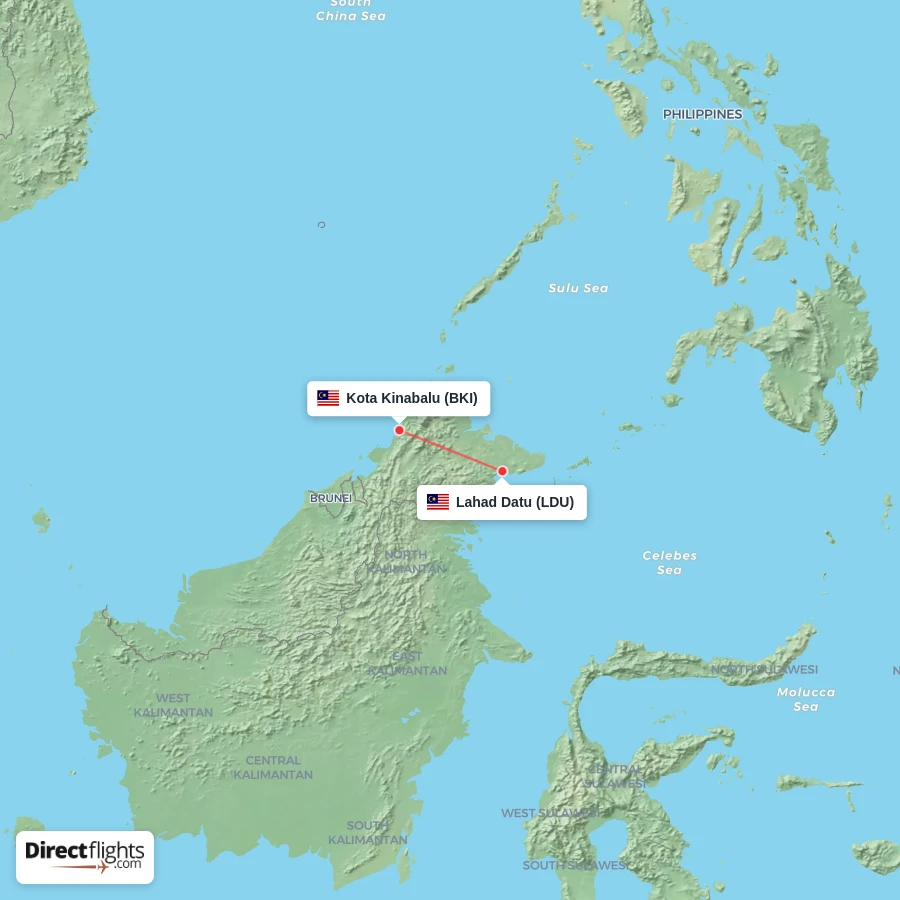 LDU - BKI route map