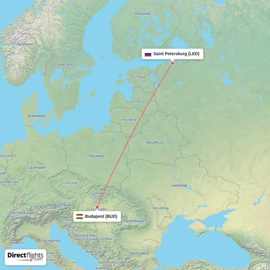 LED - BUD route map