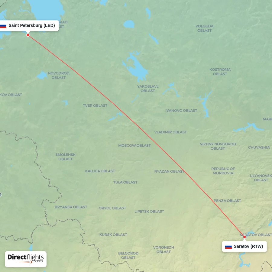 LED - RTW route map