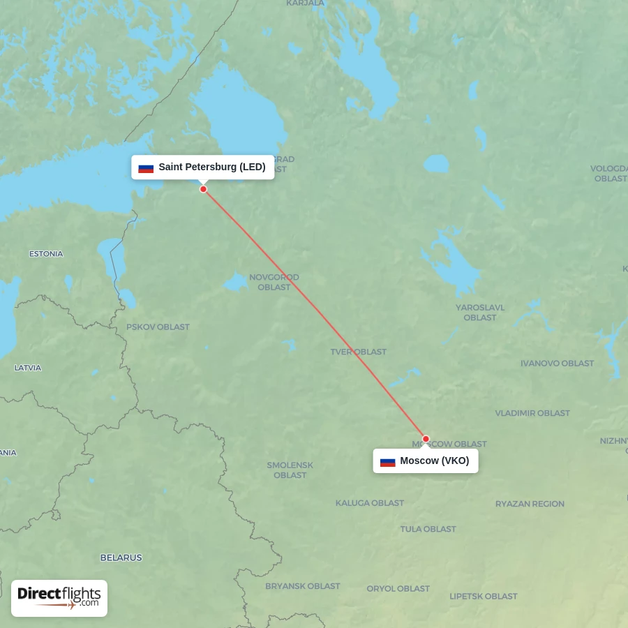 LED - VKO route map