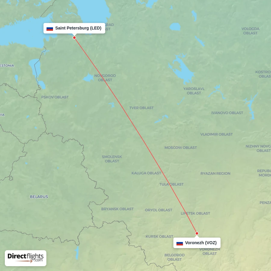 LED - VOZ route map
