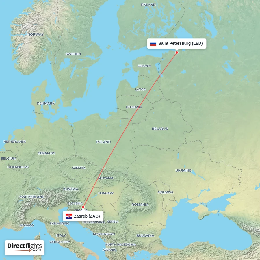 LED - ZAG route map