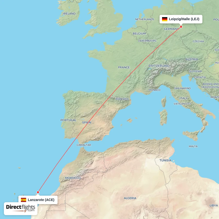 LEJ - ACE route map