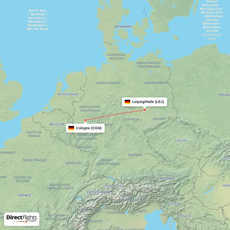 LEJ - CGN route map
