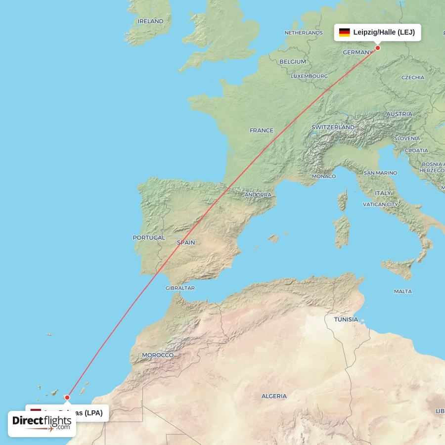 LEJ - LPA route map