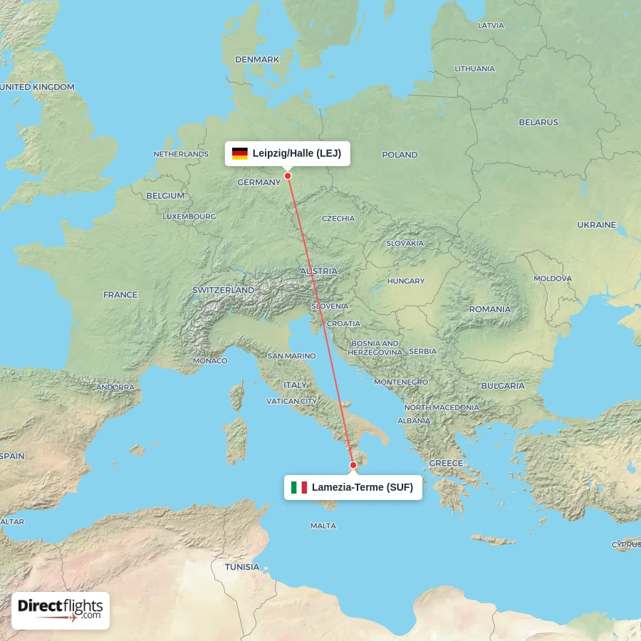 LEJ - SUF route map