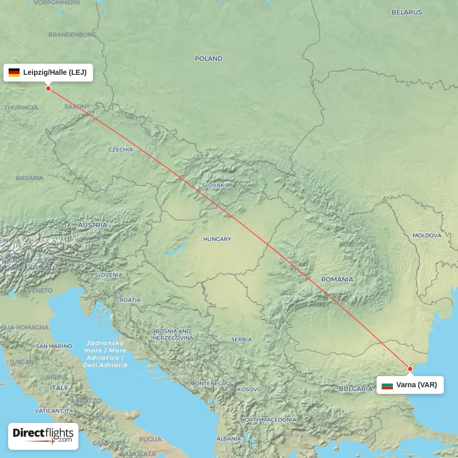 LEJ - VAR route map