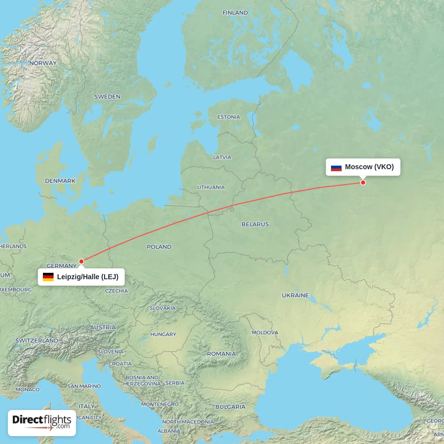 LEJ - VKO route map