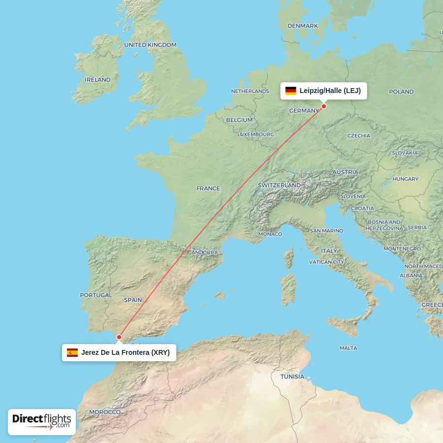 LEJ - XRY route map