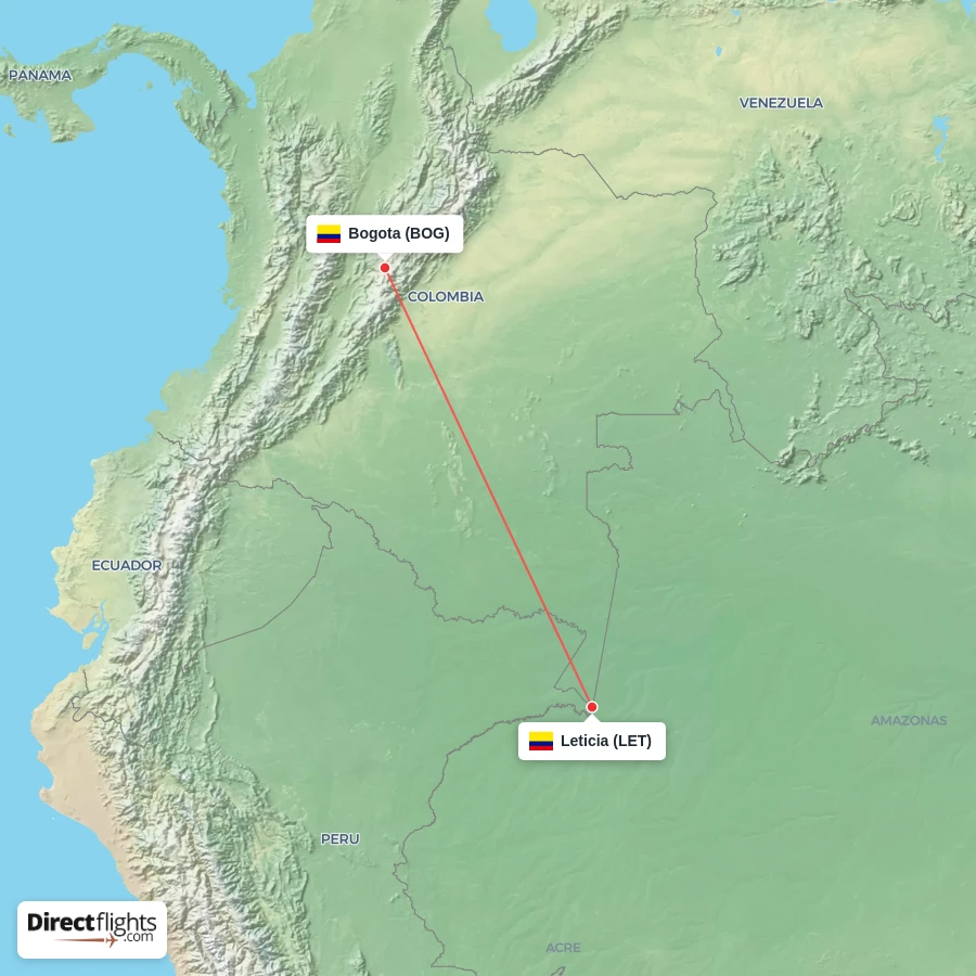 LET - BOG route map