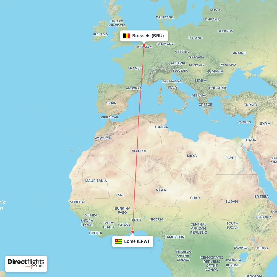 LFW - BRU route map