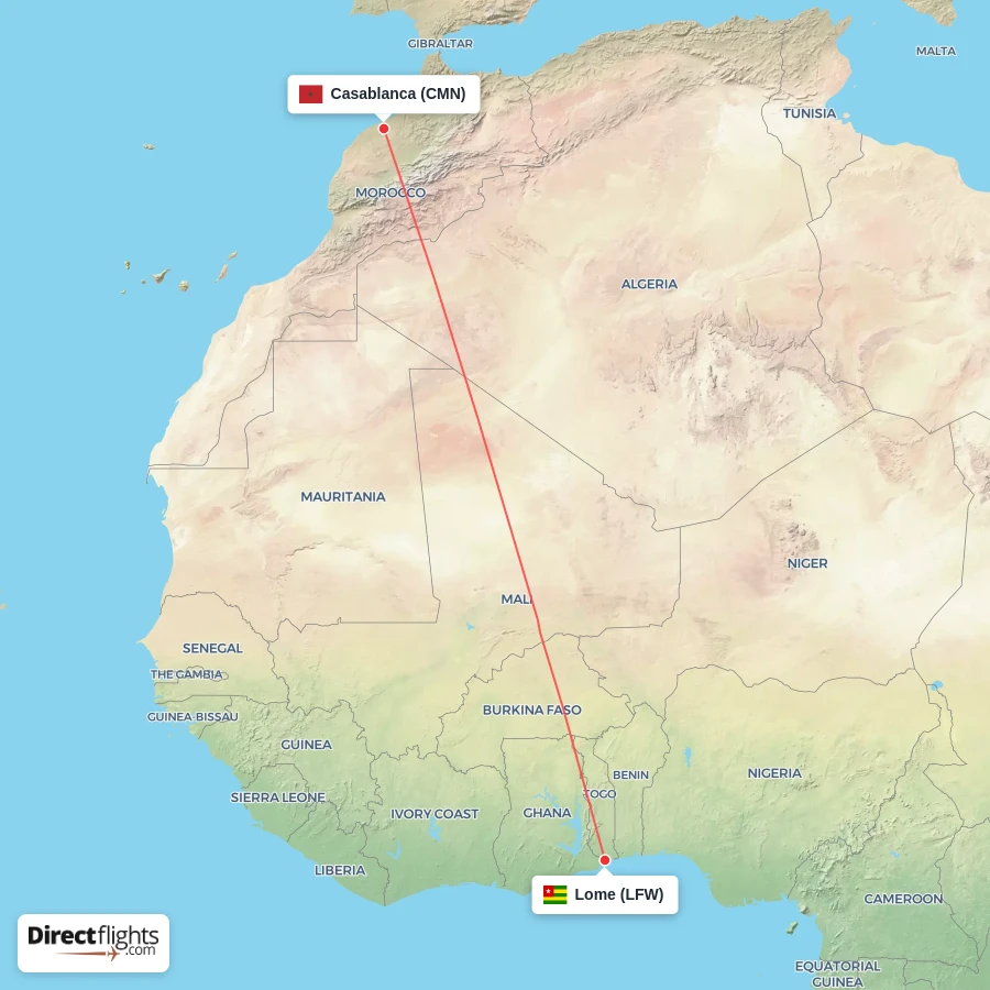 LFW - CMN route map
