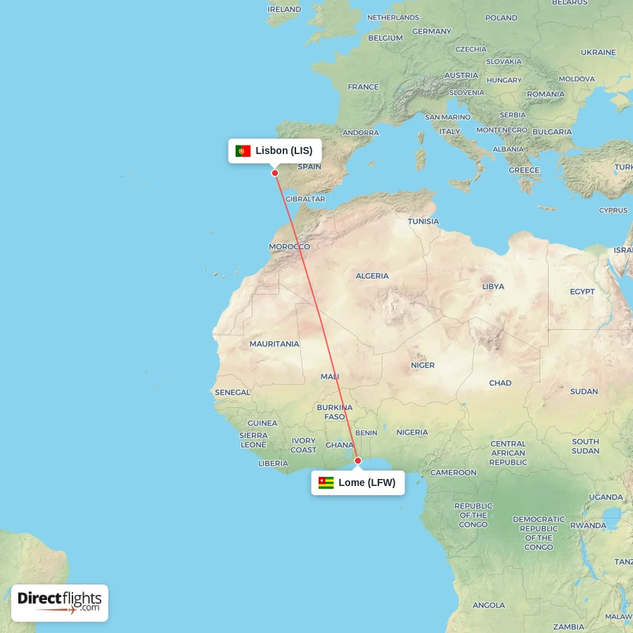 LFW - LIS route map