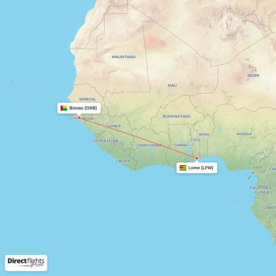 LFW - OXB route map