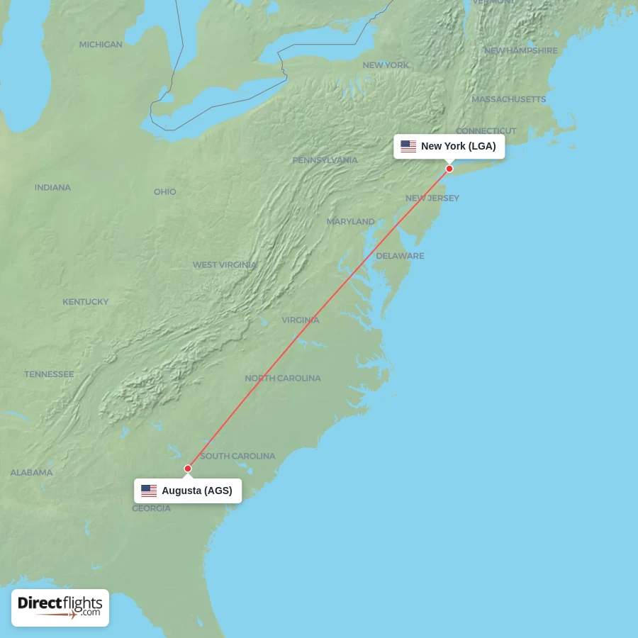 LGA - AGS route map