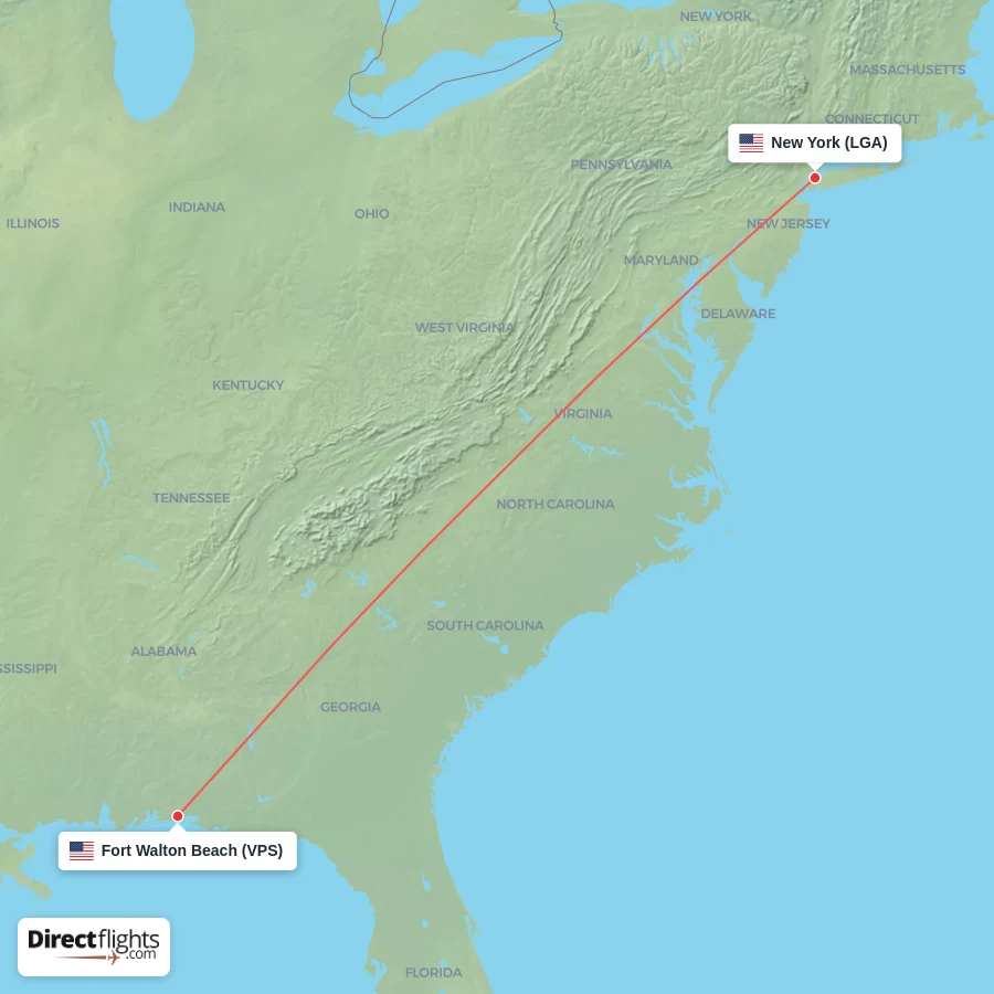 LGA - VPS route map