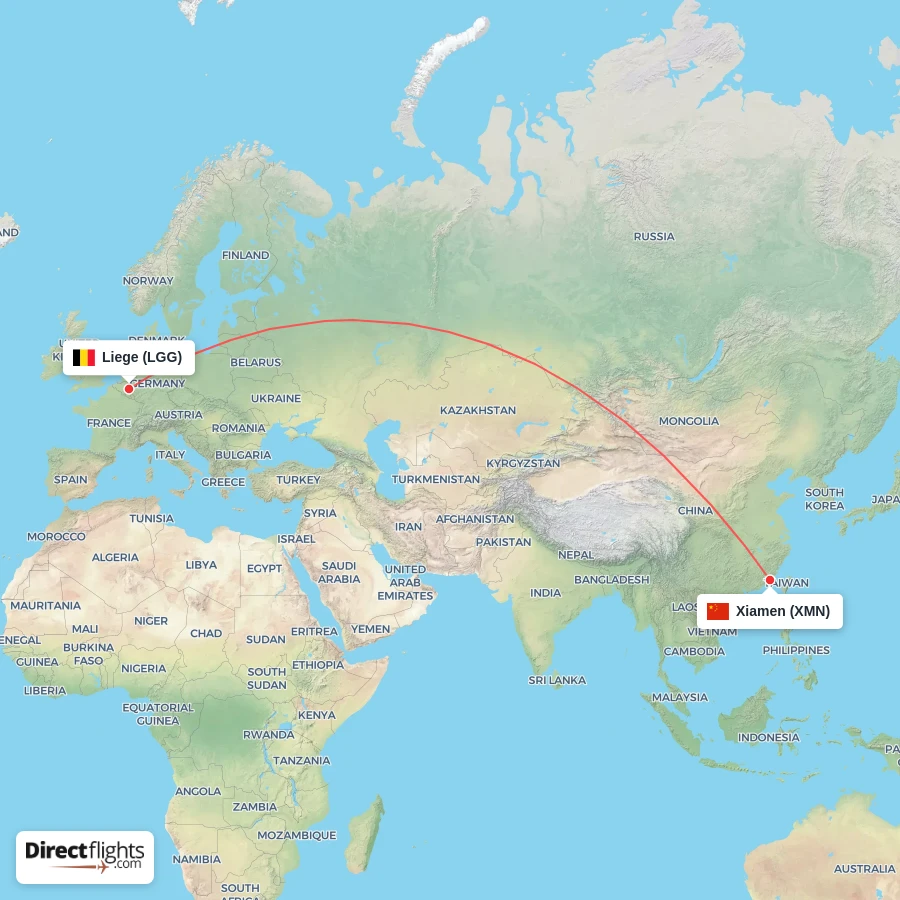 LGG - XMN route map