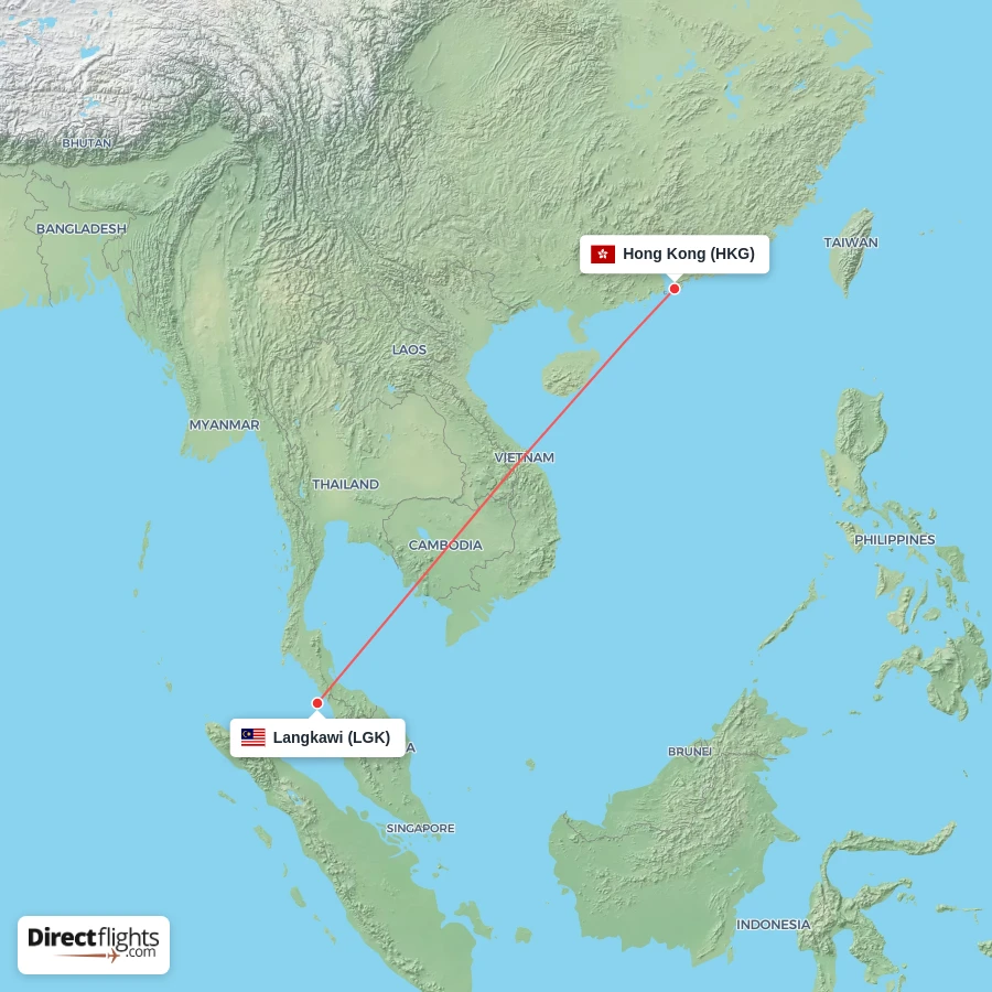 LGK - HKG route map