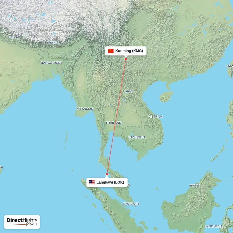 LGK - KMG route map