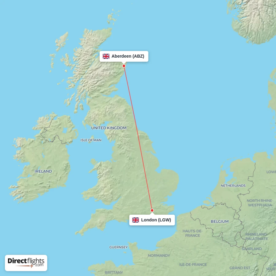 LGW - ABZ route map
