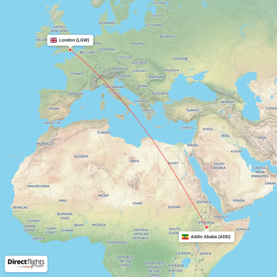 LGW - ADD route map