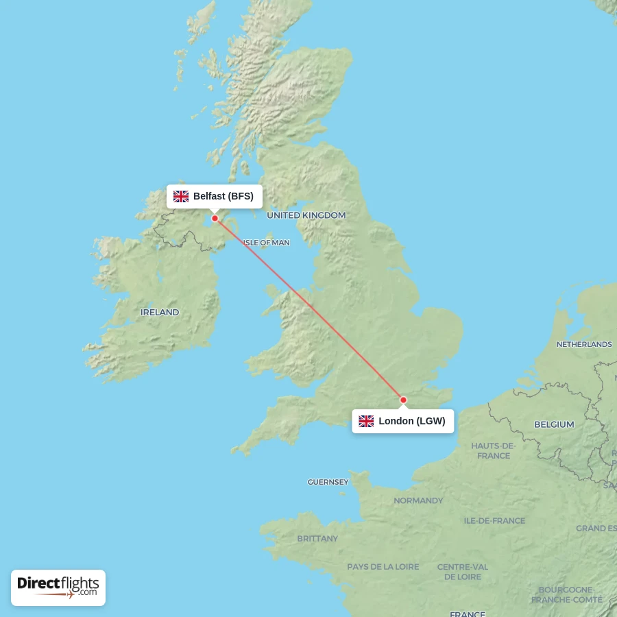 LGW - BFS route map