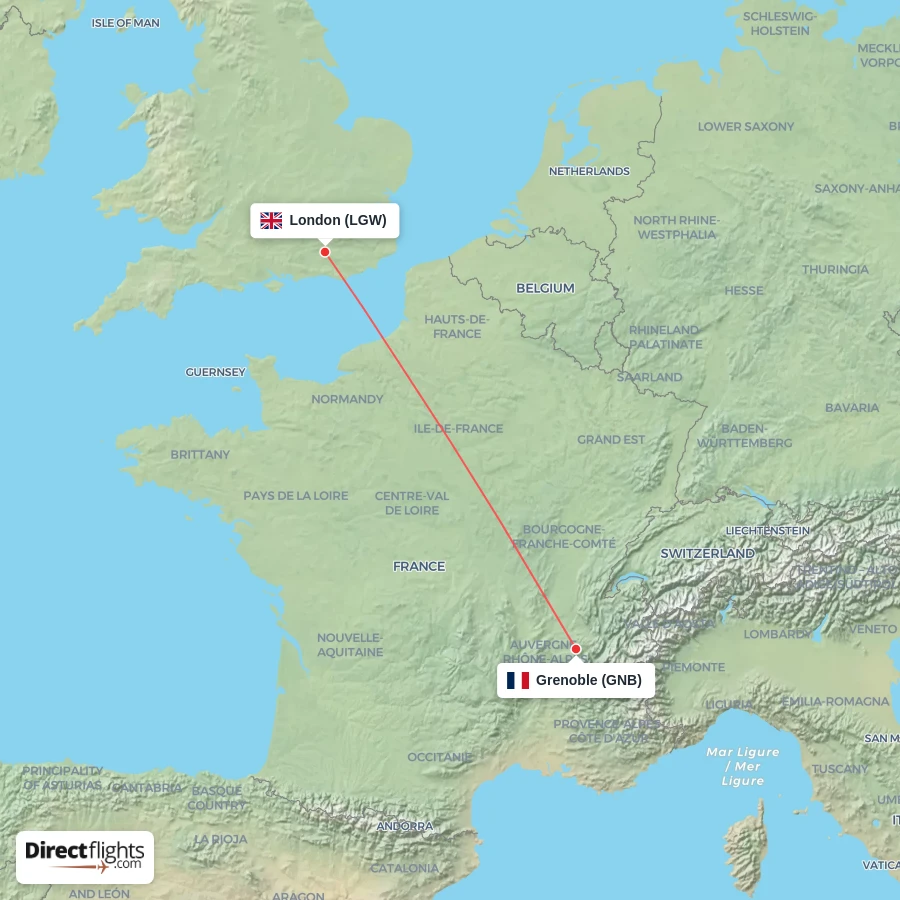 LGW - GNB route map