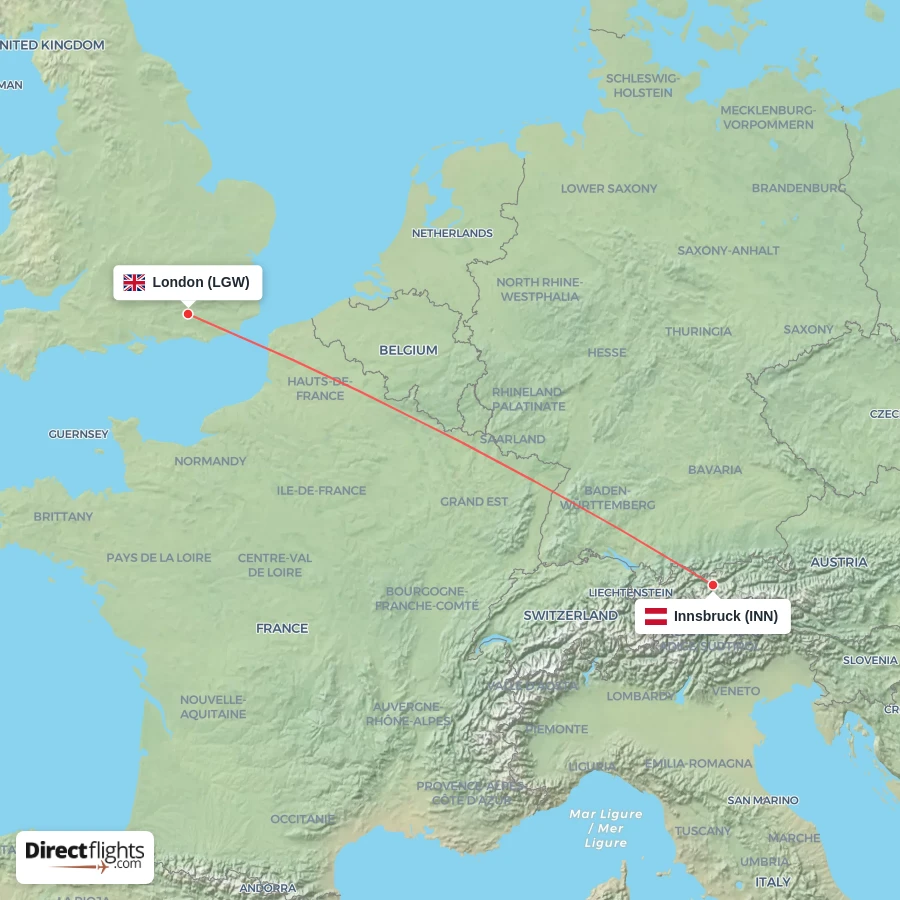 LGW - INN route map
