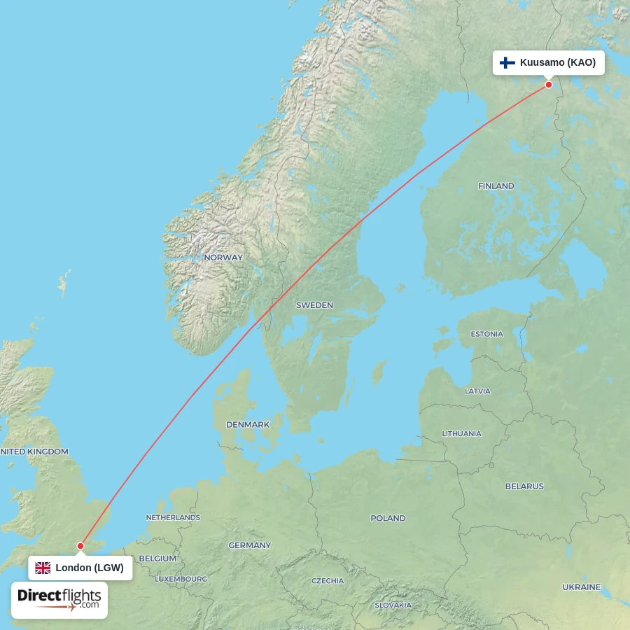 LGW - KAO route map