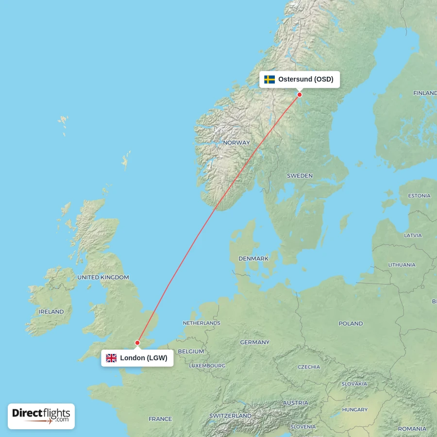 LGW - OSD route map