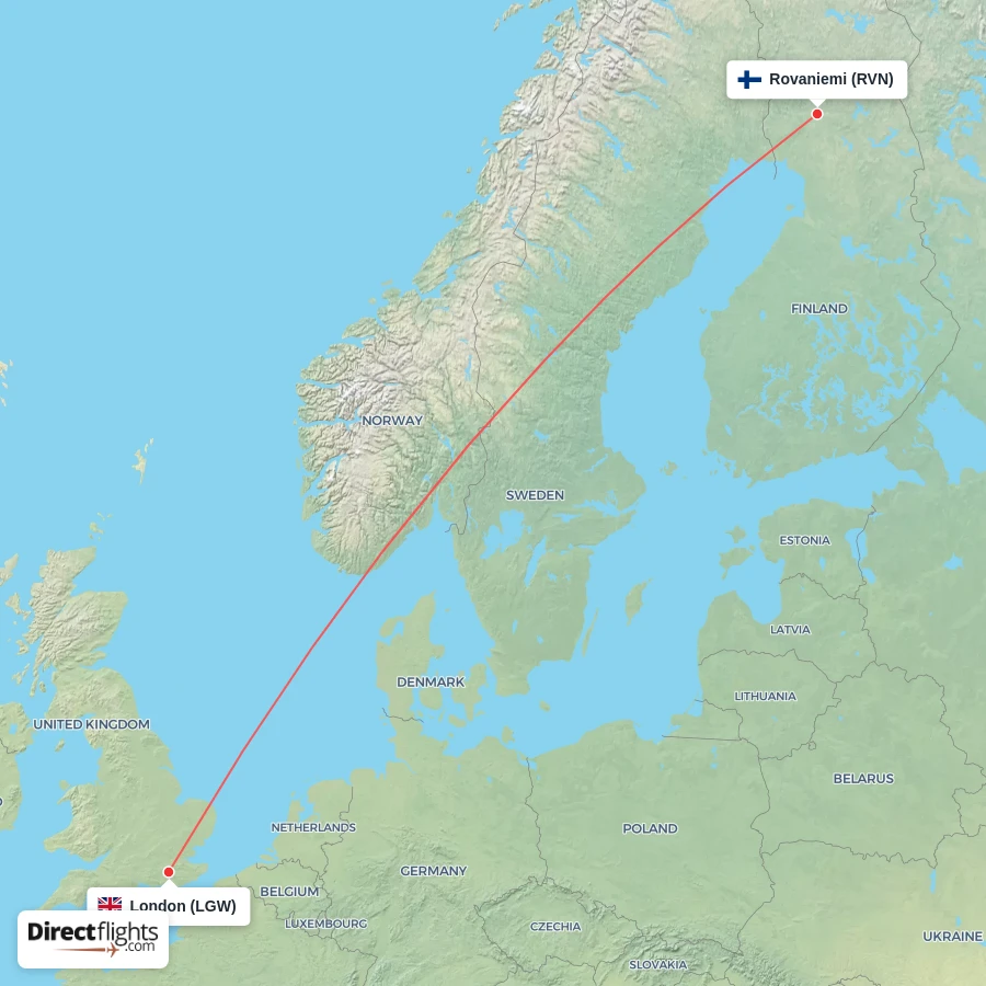 LGW - RVN route map